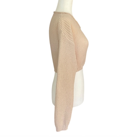 Cropped Sweater with Bias-Cut Neckline - Picture 3 of 4